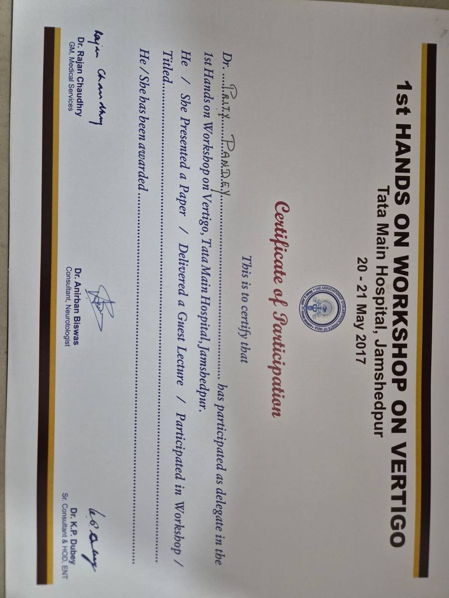 Hands-on Workshop on Vertigo, Tata Main Hospital